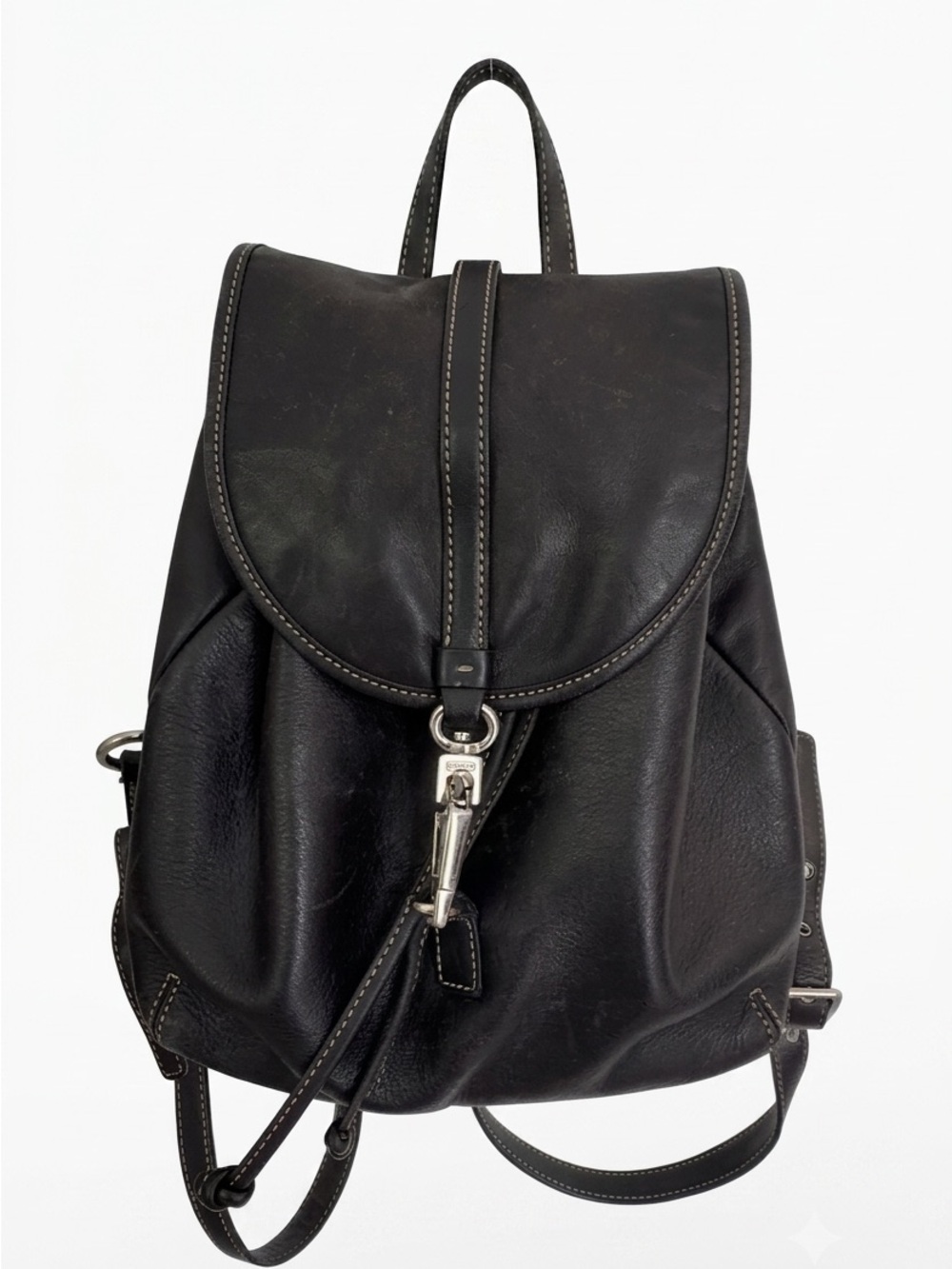 Authentic Vintage Coach Legacy Studio Black Leather Drawstring Backpack 9368 Y2K